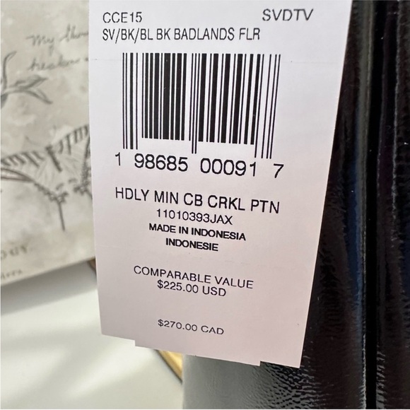 Coach Mini Hadley Crinkle Black Patent Leather Crossbody Bag Silver NWT - Picture 11 of 11